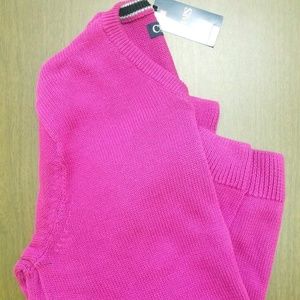 New Men's Fuchsia Chaps Sweater 100% cotton